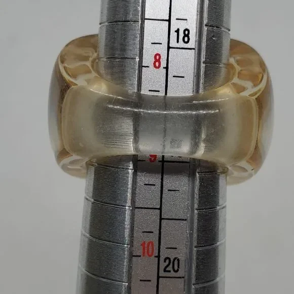 Clear Plastic Rhinestones Striped Ring - Picture 5 of 6